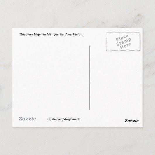 南ナイジェリアのマトリョシカ葉書 ポストカード (裏面)