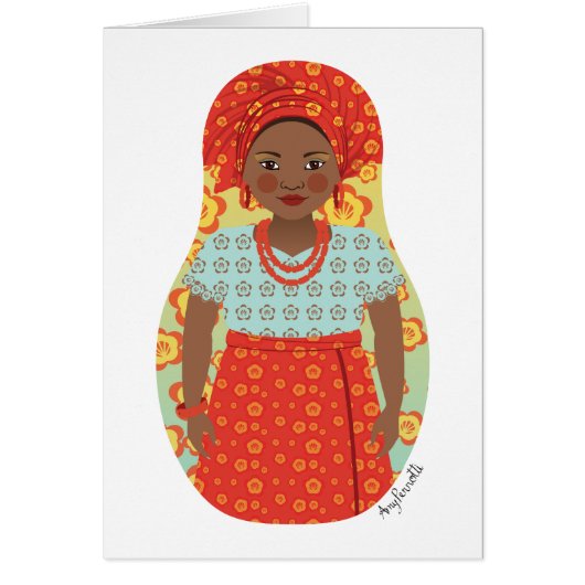 南ナイジェリアのマトリヨスカカード (正面)
