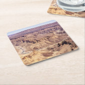 南ナミビア，アフリカの魚川峡谷 スクエアペーパーコースター (アングル)