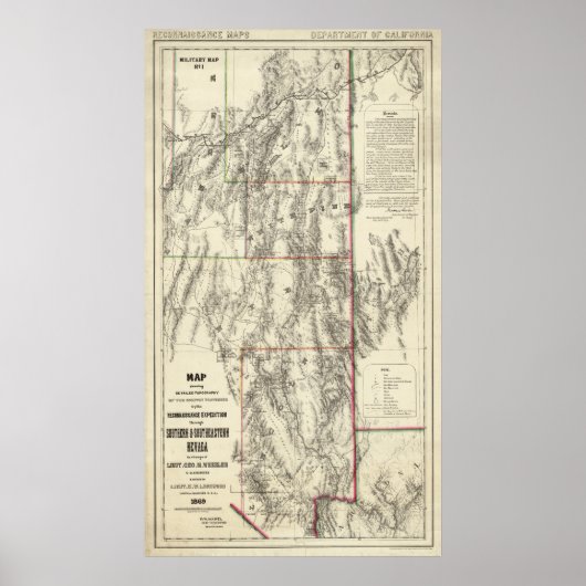 南ネバダの地形 ポスター (正面)