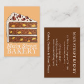 南ハミングバード層ケーキスライスデザート 名刺 (正面/裏面)