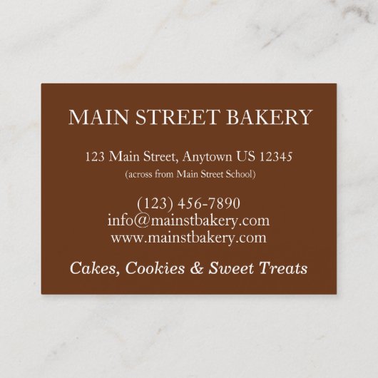 南ハミングバード層ケーキスライスデザート 名刺 (裏面)