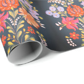 南ハンガリーフォークアートパターン ラッピングペーパー (ロールコーナー)