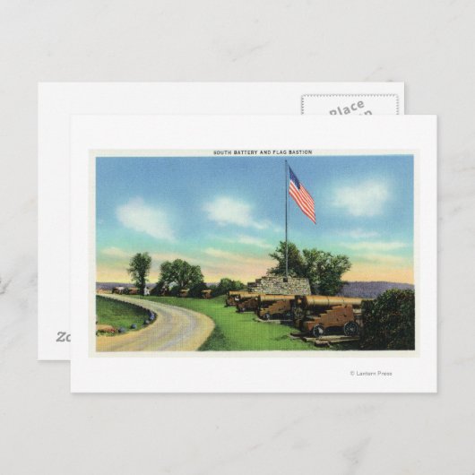 南バッテリとフラグベースの表示 ポストカード (正面/裏面)