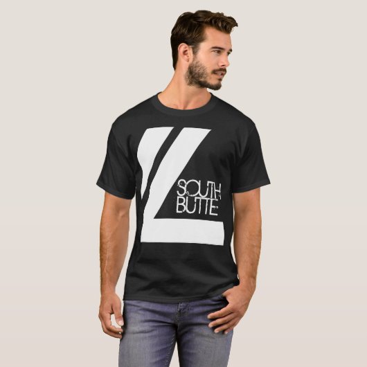 南ビュートの二重線の暗闇T Tシャツ (正面フル)