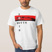 南ビュート"O"の赤く白いワイシャツ Tシャツ (正面)