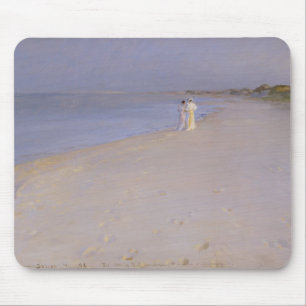 南ビーチの夏の夕べ、Skagen 1893年 マウスパッド