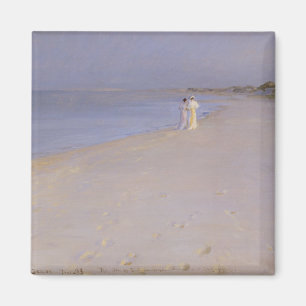 南ビーチの夏の夕べ、Skagen 1893年 マグネット