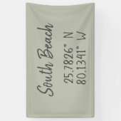 南ビーチのGPS座標経度 横断幕 (縦)