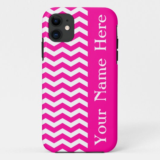 南ビーチピンクウェーブシェブロン(名前) Case-Mate iPhoneケース (裏面)