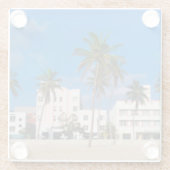 南ビーチマイアミのアールデコ地区 ガラスコースター (裏面)