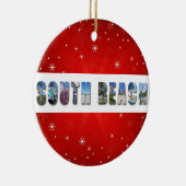 南ビーチマイアミフロリダ旅行写真クリスマス セラミックオーナメント (右)