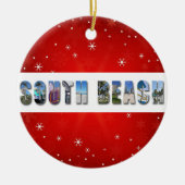 南ビーチマイアミフロリダ旅行写真クリスマス セラミックオーナメント (正面)