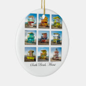 南ビーチ、マイアミのライフセービングの掘っ建て小屋 セラミックオーナメント (右)