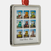 南ビーチ、マイアミのライフセービングの掘っ建て小屋 メタルオーナメント (右)