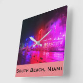 南ビーチ、マイアミ、フロリダ州アールデコ スクエア壁時計 (傾斜)