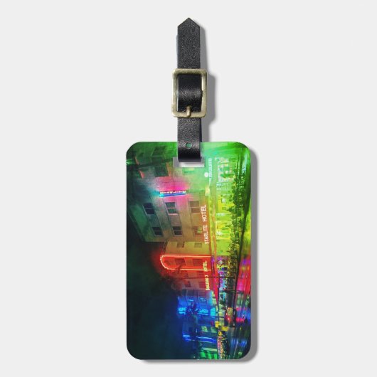 南ビーチ、マイアミ、フロリダ州アールデコ ラゲッジタグ (正面縦)