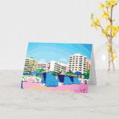 南ビーチ,マイアミ,フロリダ州グリーティン気にグ カード (黄色い花)