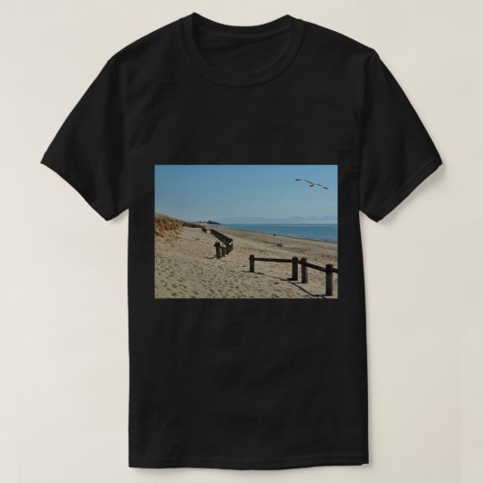南ビーチPwllheli，ノースウェールズ Tシャツ (デザイン正面)