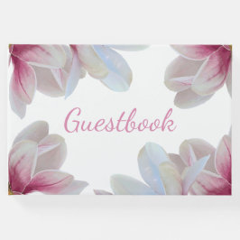 南ピンクのマグノリア結婚の花 ゲストブック