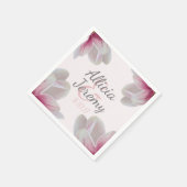 南ピンクのマグノリア結婚の花 スタンダードカクテルナプキン (角)