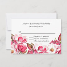 南ピンクマグノリアス結婚式RSVP応答