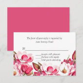 南ピンクマグノリアス結婚式RSVP応答 出欠カード (正面/裏面)