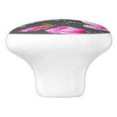 南ピンクマグノリアス&グレー セラミックノブ (側面)