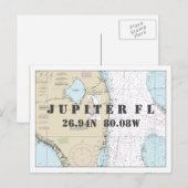 南フロリダ航海のグラフ緯度（経度） ポストカード (正面/裏面)