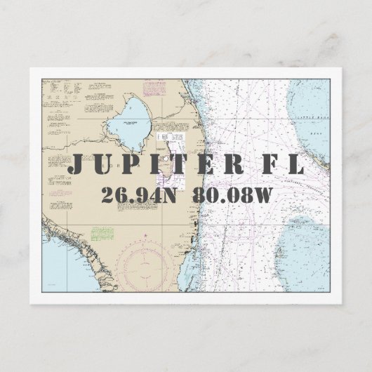 南フロリダ航海のグラフ緯度（経度） ポストカード (正面)