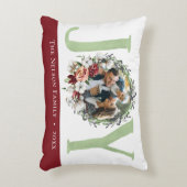 南フローラコットンクリスマスジョイホリデーフォト アクセントクッション (正面(垂直))