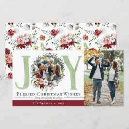 南フローラコットンクリスマスジョイホリデーフォト カード