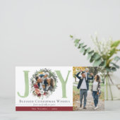 南フローラコットンクリスマスジョイホリデーフォト カード (スタンド正面)