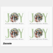 南フローラコットンクリスマスジョイホリデーフォト 長方形シール (シート)