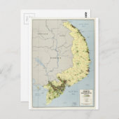 南ベトナムの地図1972年9月 ポストカード (正面/裏面)