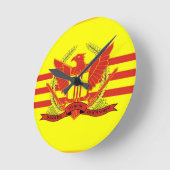南ベトナムの軍事力の旗の共和国 ラウンド壁時計 (傾斜)