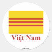南ベトナム国旗とベトナム名 ラウンドシール (正面)