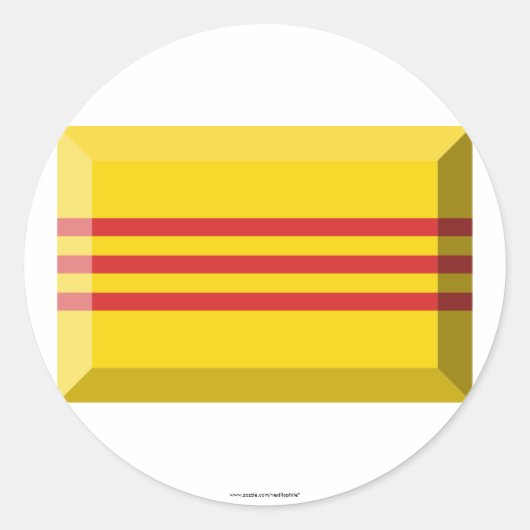 南ベトナム国旗の宝石 ラウンドシール (正面)