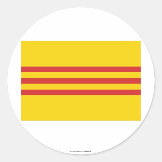 南ベトナム国旗 ラウンドシール (正面)