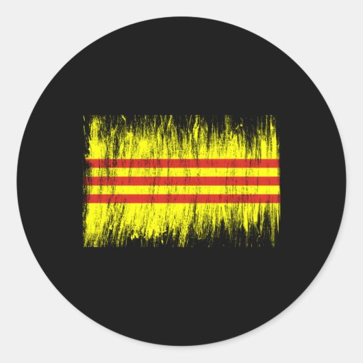 南ベトナム国旗Saigon Cong Hoa Vnchベトナム ラウンドシール (正面)