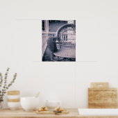 南ポーチの籐の椅子 ポスター (キッチン)