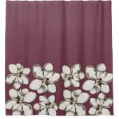 南マグノリアの花マ縁どローン シャワーカーテン (正面)