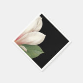 南マグノリアの花 |ピンクの白の黒 スタンダードカクテルナプキン (角)
