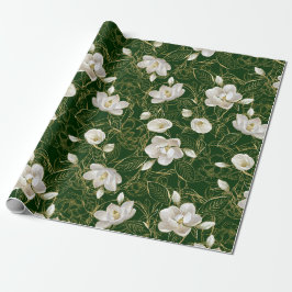 南マグノリアエレガントスアールヌーボー模様 ラッピングペーパー