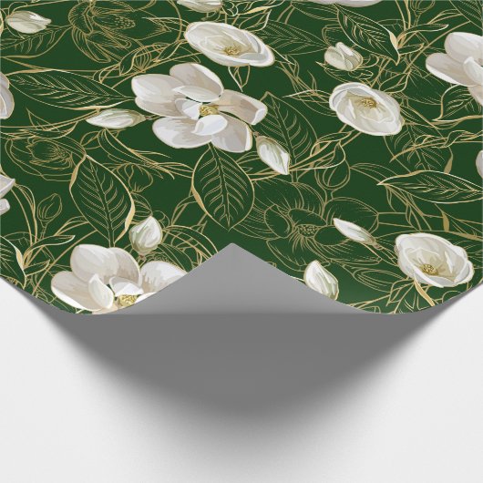 南マグノリアエレガントスアールヌーボー模様 ラッピングペーパー (角)