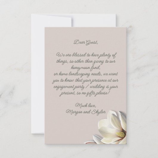 南マグノリア結婚の願い井戸のメッセージ ノートカード (正面)