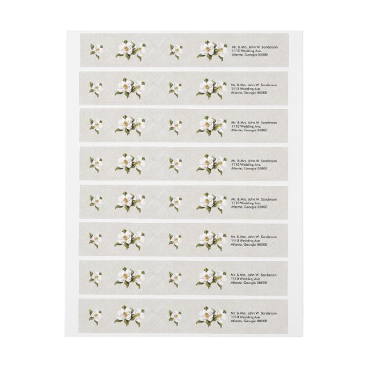 南マグノリア結婚住所 シール ラップアラウンドラベル (シート)