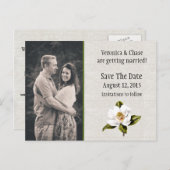 南マグノリア結婚式の日付を保存 案内ポストカード (正面/裏面)