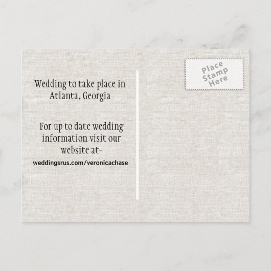 南マグノリア結婚式の日付を保存 案内ポストカード (裏面)