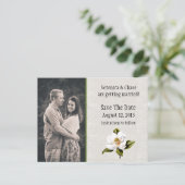 南マグノリア結婚式の日付を保存 案内ポストカード (スタンド正面)